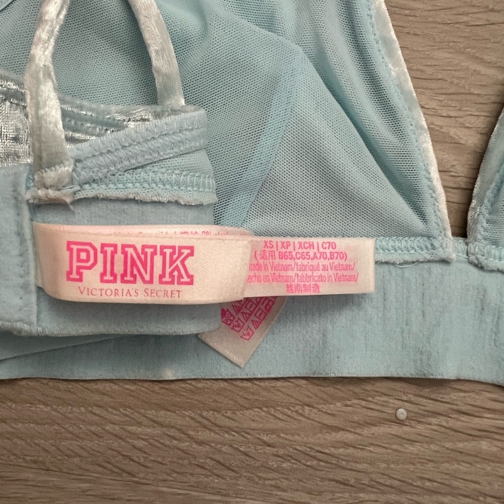 VS Pink Crushed Velvet Bralette - Picture 5 of 6